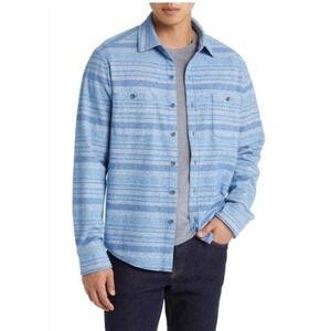 NEW! Tommy Bahama Men's  Fireside Carmel Stripe Shirt Bora Bora Blue Sz XXL $148